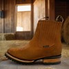 The Western Shops Mens Leather Square Toe Western Ankle Boot