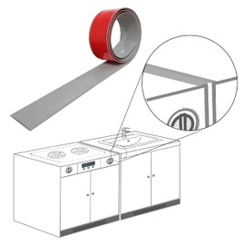 Rubber Bond Kitchen Stove Gap Covers, Self-Adhesive Stove Counter Gap Cover for Oven, Stovetops & Counters | Flexible Stove Space Fillers & Easy to Clean (48 Inches, Grey)