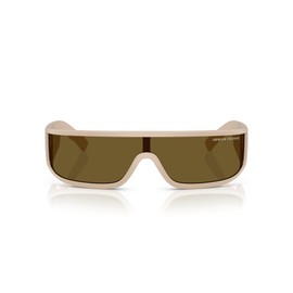 A|X ARMANI EXCHANGE Men's AX4153SU Universal Fit Rectangular Sunglasses, Matte Beige/Dark Brown Voodoo, 40 mm