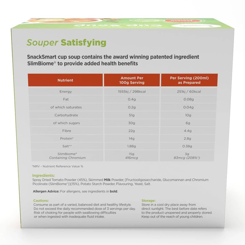 Slimbiome Vegetable Cup Soups for Diet and Cravings, 30g Servings,