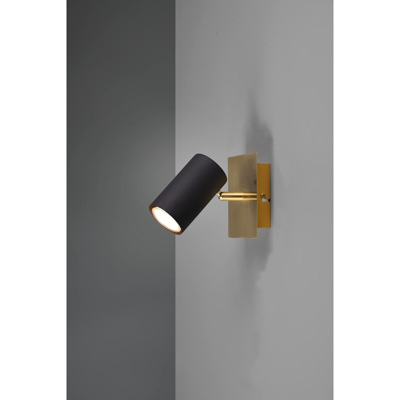 Trio Leuchten Marley 802400180 Spotlight Metal Black Matt / Brass