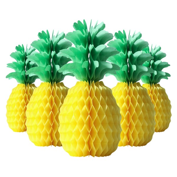 HUIANER Pineapple Honeycomb Centerpieces 6PCS 14Inch Pineapple Decorations Pineapple Table