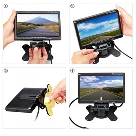 7 Inch TFT LCD HD Reversing Monitor for Reversing & Front Camera/Car Monitor Car Rear View Parking Monitor with 2 Video Inputs for Reversing Camera