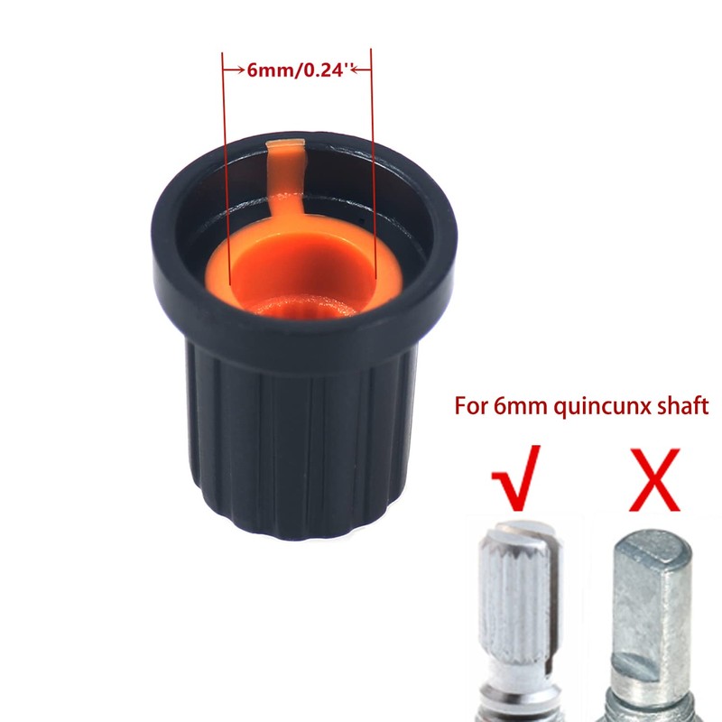 DIKAVS 20pcs 10 Colors 6mm Diameter Shaft Potentiometer Control Knobs