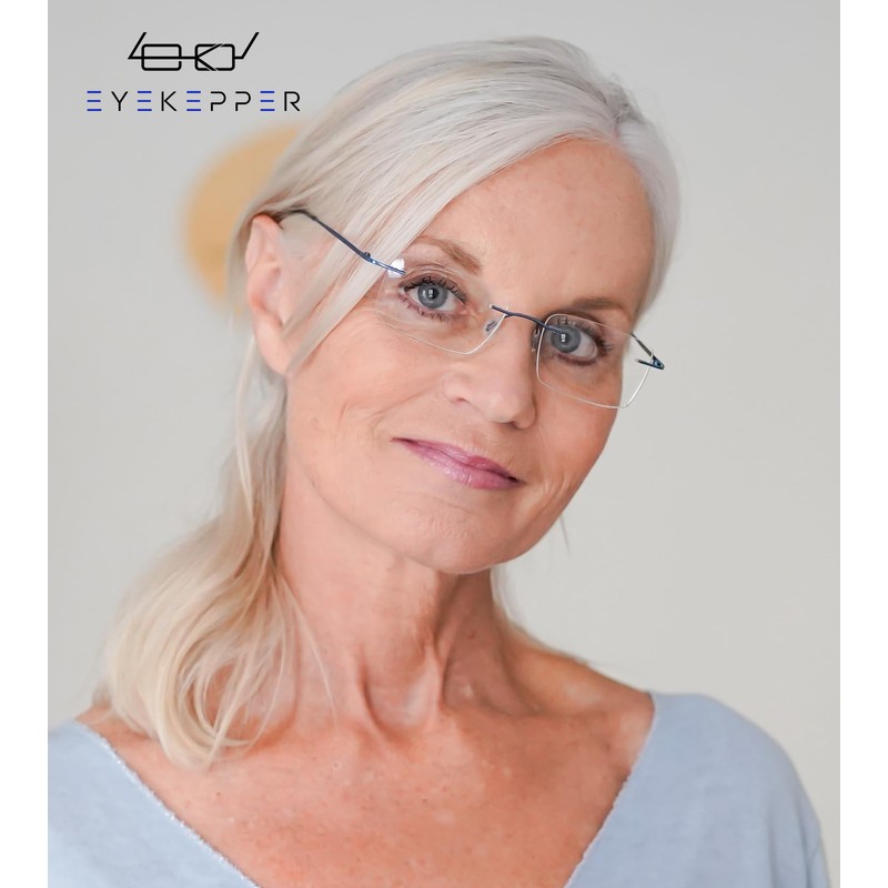 Eyekepper Frameless Reading Glasses for Men Reading - Rectangle Rimless