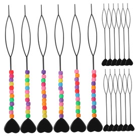 Outanaya 18 Pcs Hairpin Hair Beaders Tool Ponytail Styling Beaders Hair Pull Through Tool Hair Tail Beaders Hair Ponytail Small Beaders for Hair Long Modeling Headgear Miss Plastic