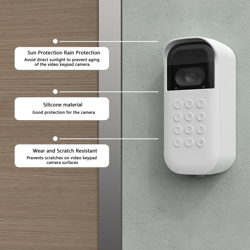 TIUIHU Silicone Cover for myQ Smart Garage Video Keypad (White,