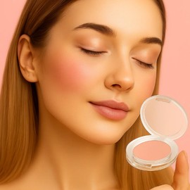 Almond Pink Soft Glow Blusher Powder for Cheeks Makeup with Natural Shade Color Lightweight Creamy Texture Blendable Application Long Lasting Radiant Cream Blush (Almond Pink)