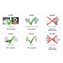 HuaTec LED Transformer 24 V 150 W Ultra Slim Flicker-Free for LED Strips Furniture Installation Constant Voltage Flat LED Power Supply Driver Driver Transformer