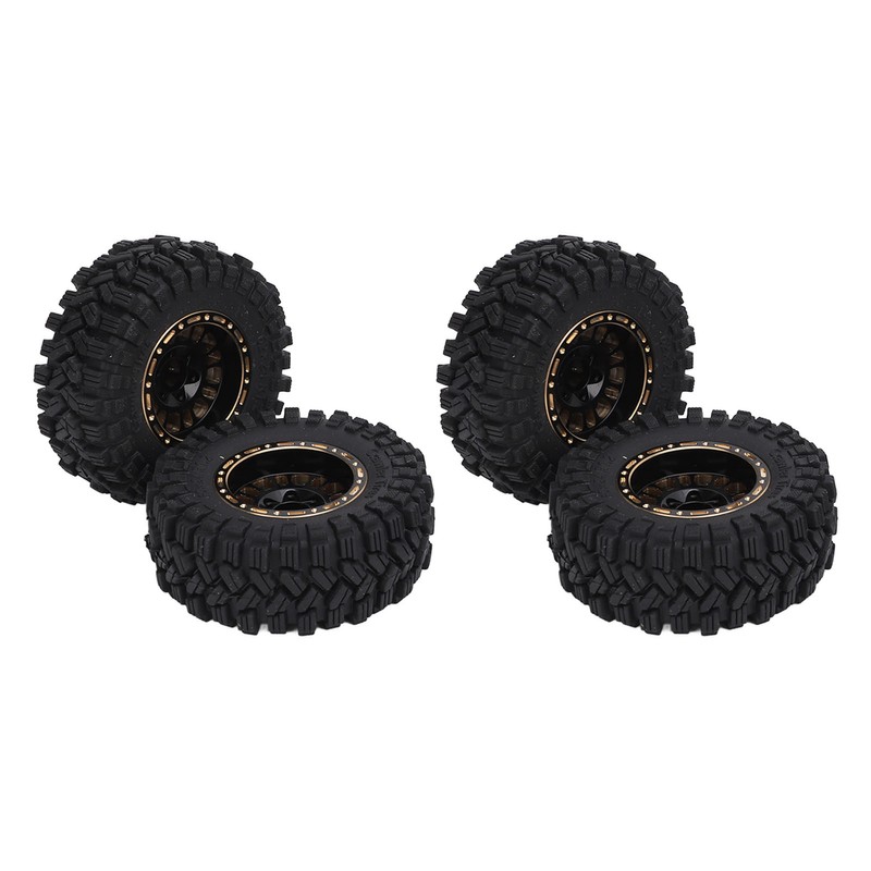 4Pcs Brass Wheel Tire Set 1.2in Hub Replacement for Traxxas