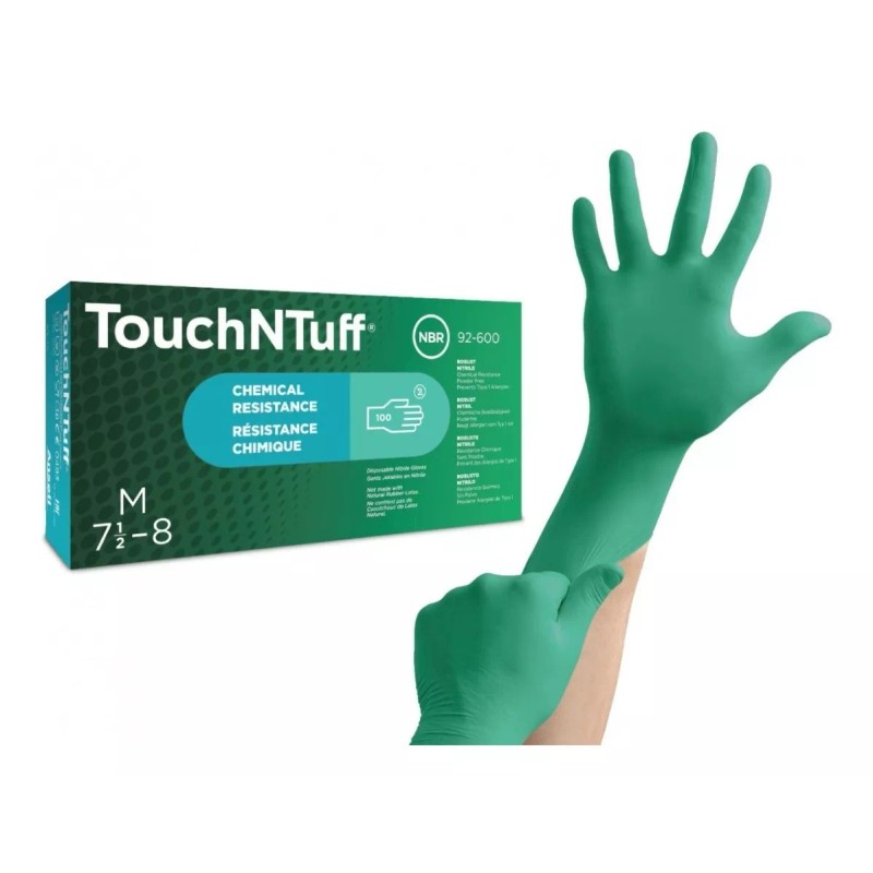 Ansell Guante Nitrilo Verde Ansell Touchntuff 92-600 S/polvo 100pzs