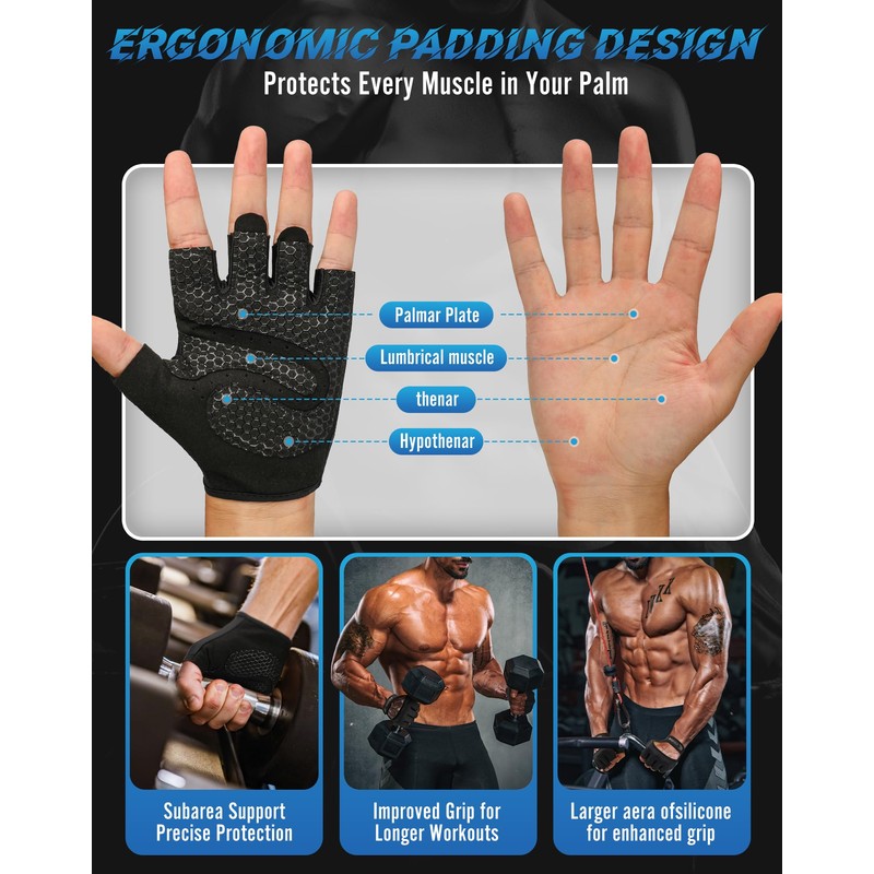 COFIT Ventilated Workout Gloves With Curved Open, Lightweight Summer Gym