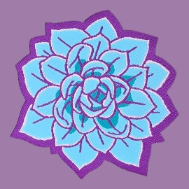 Unbranded BLUE LOTUS FLOWER FUN CUTE PLANT SEW ON PATCH 3.0"