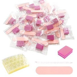 Kit de manicura de 4 piezas, limas de uñas de grano 240, bloque pulidor de uñas de grano 100/180, palito de cutículas de cristal, pegatinas de gel par