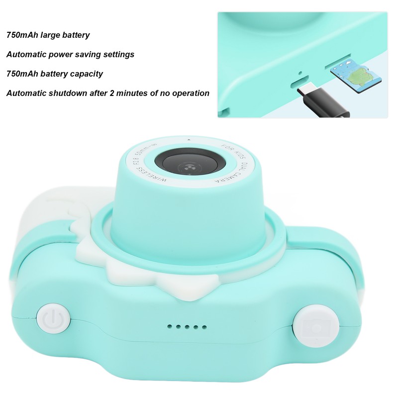Kids Mini Digital Camera 2 Inch IPS Screen 24MP Dual
