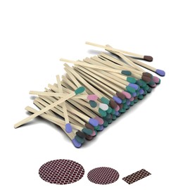 3" Decorative Rainbow Matches (100 Count, with Striker Stickers) | Ideal for Gifts & Home Decor | Premium Short Long Wood Safety Matches by Zikani