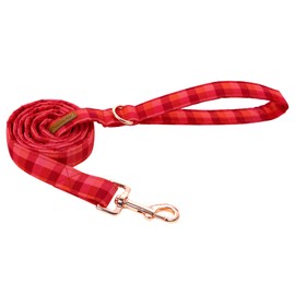 UP URARA PUP Dog Leash Match Dog Collar, Sturdy Durable Christmas Cotton Dog Leash, Red Plaid Dog Training Leash for Small Medium Large Dog