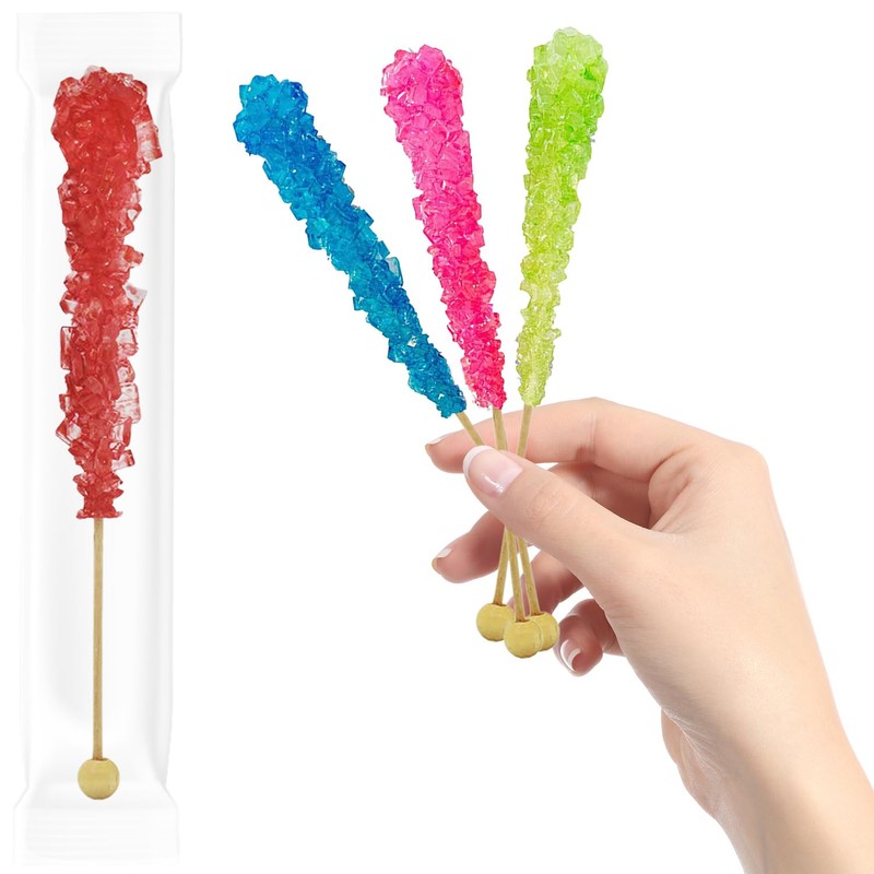 Fruidles Rock Candy Lollipops Pops Suckers, Variety Color Assortment, Individually