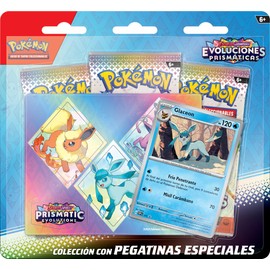 Pokémon Púrpura-Evoluciones Prismáticas Juego de Cartas Coleccionables Glazipan Collection with Special Stickers, Multi-Coloured