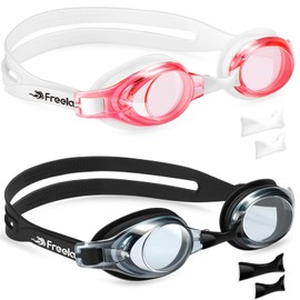 Freela Swimming Goggles, Kids Swim Goggles for Boys Girls Toddlers Baby Child 3-6 3-5 4-7 6-14 8-12, Swim Goggles Kid Goggles for Swimming Underwater Pool Beaches Clear View Anti-Fog UV Protection