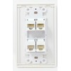 RiteAV Screwless Decorative 1 Gang 4 Port Cat5e Wall Plate