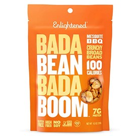 Bada Bean Bada Boom Plant-Based Protein, Gluten Free, Vegan, Crunchy Roasted Broad (Fava) Bean Snacks, 100 Calories per Serving, Mesquite BBQ, 4.5 Ounce (Pack of 6)