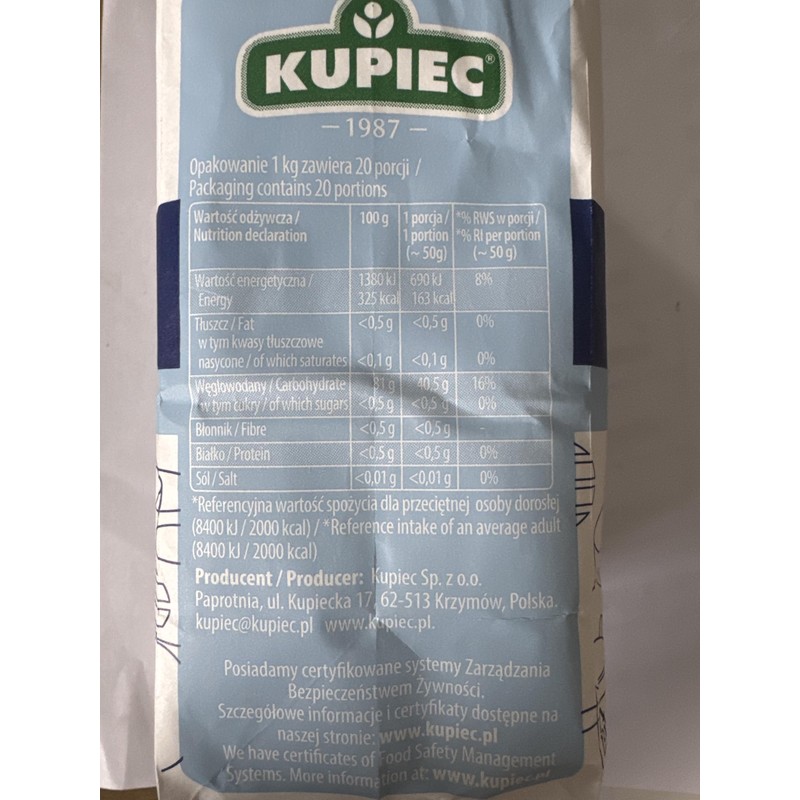 Kupiec Potato Flour, 1 kg