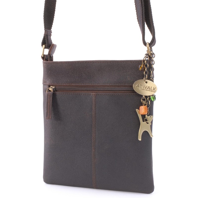 Catwalk Collection Handbags - Small Leather Crossbody Bag For Women