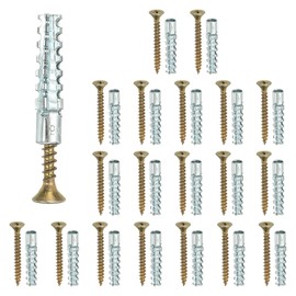 PATIKIL 20 Pcs Drywall Hollow Wall Anchors with Screws, 0.16 x 1.38'' Heavy Duty Steel Wall Anchors Kit, Dry Wall Anchors for Concrete Wall Plaster Wall, Silver