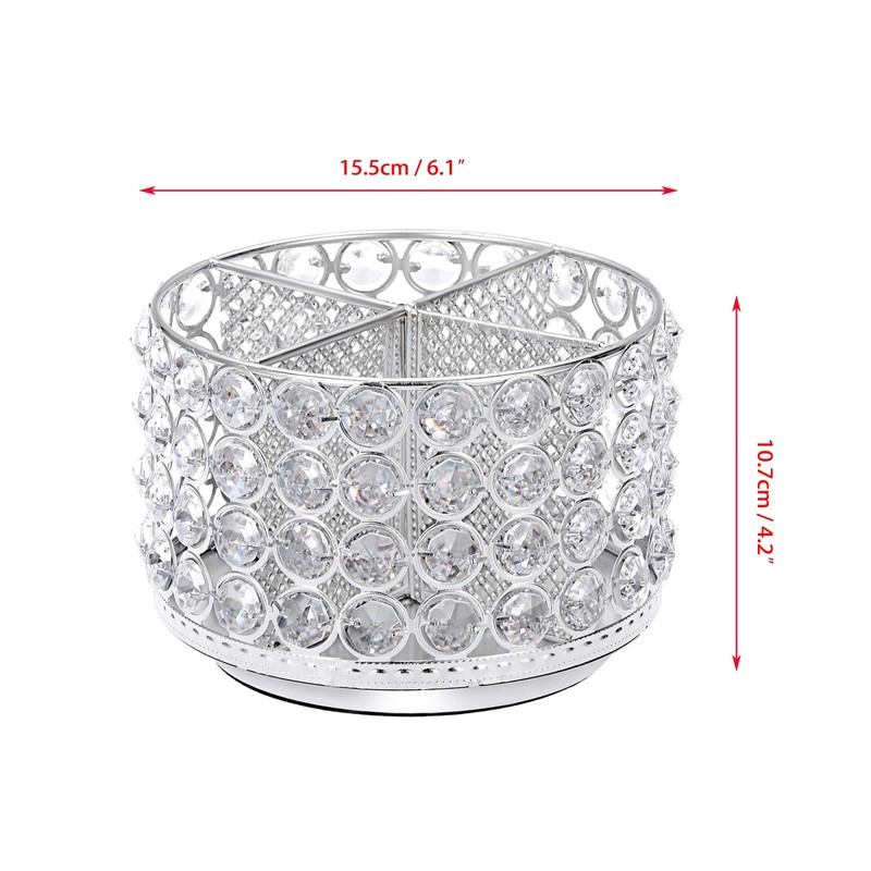 BTSKY Crystal 360 Degree Rotating Desk Organizer Decorative Storage Box