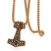 OIDEA Stainless Steel Handmade Thor's Hammer Pendant Necklace,Gold