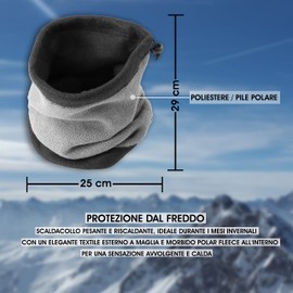 WALBOX Winter Neck Warmer Men Women Knitted Fleece Windproof Motorcycle Sports Neck Warmer, gray, Unit size