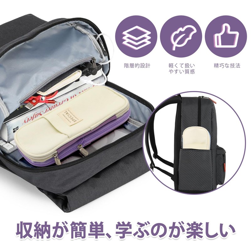CAMMIC Pencil Case, Large Capacity, Pencil Case, Multi-functional, Tool Pouch,