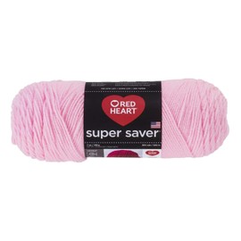 Red Heart Yarn Super Saver 100% Acrylic Worsted Weight Yarn for Knitting and Crocheting - Yarn Pack of 6, 7oz Each (Petal Pink)