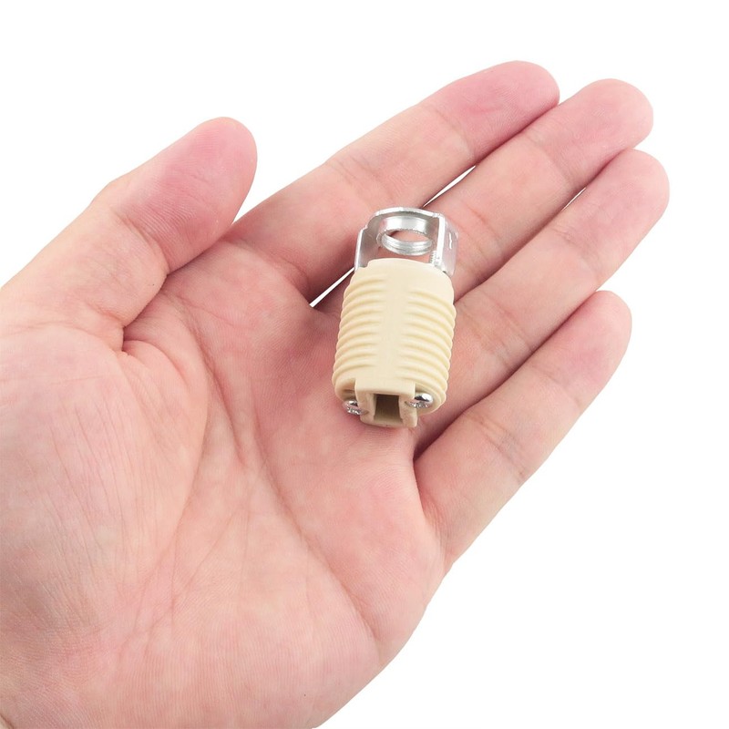 WHYHKJ 4PCS G9 Ceramic Lamp Holder Metal Outer Ring Full