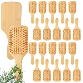 10 cepillos de pelo de bambú, cerdas de bambú de punta redonda a granel, cepillo desenredante, masaje, ligero, antiestático, para mujeres, hombres y n