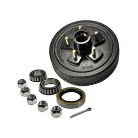 RIGID HITCH INCORPORATED Trailer Hub and Drum Assembly 5 On 4-1/2" Bolt Circle, 1,750lb Capacity for 1-3/8" to 1-1/16" Tapered Spindle W/EZ Lube Cap & Plug (HD-1000-04-EZ)