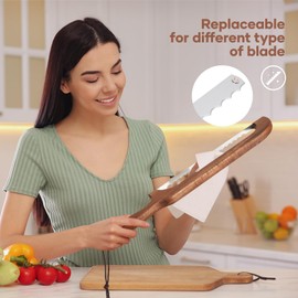 QikFas Sourdough Bread Knife,Bread Cutter, 15.7'' Serrated Bread Knife for Homemade Bread with Reliable Sourdough Crafting, Ergonomic Handler, Premium Sharpness Blade (Original Wood)