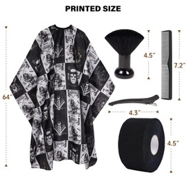 Capa impermeable para cortar el pelo de peluquero para hombres, capa de corte de pelo, capa de pelo para cortes de pelo, pelo de peluquería, tira de cuello, cepillo para polvo de barbero para el