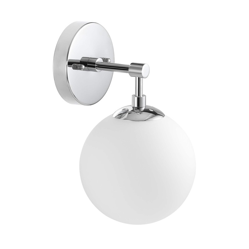 XiNBEi Lighting Globe Wall Sconce Modern 1 Light Chrome Sconce