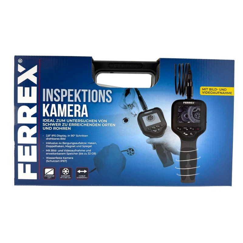 FERREX Endoscope Camera, 2.8" IPS Display, 115cm Inspection Camera Gooseneck,