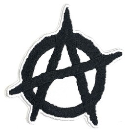 OYSTERBOY Anarchy Symbol Anarchism Anarchist Punk Goth Well Made Quality Threads Embroidered Decorative Applique Iron/Sew On Patch Badge for Skater Costume Jackets Backpacks Clothing Gifts (3 Inch)