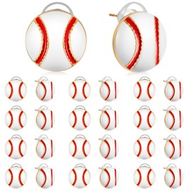 Loetere 12 Pairs Sport Theme Gifts Sports Earring Earrings Jewelry Bulk Gifts for Girls Teens Women Men Mom Player Fan Accessories Game Youth (Baseball)