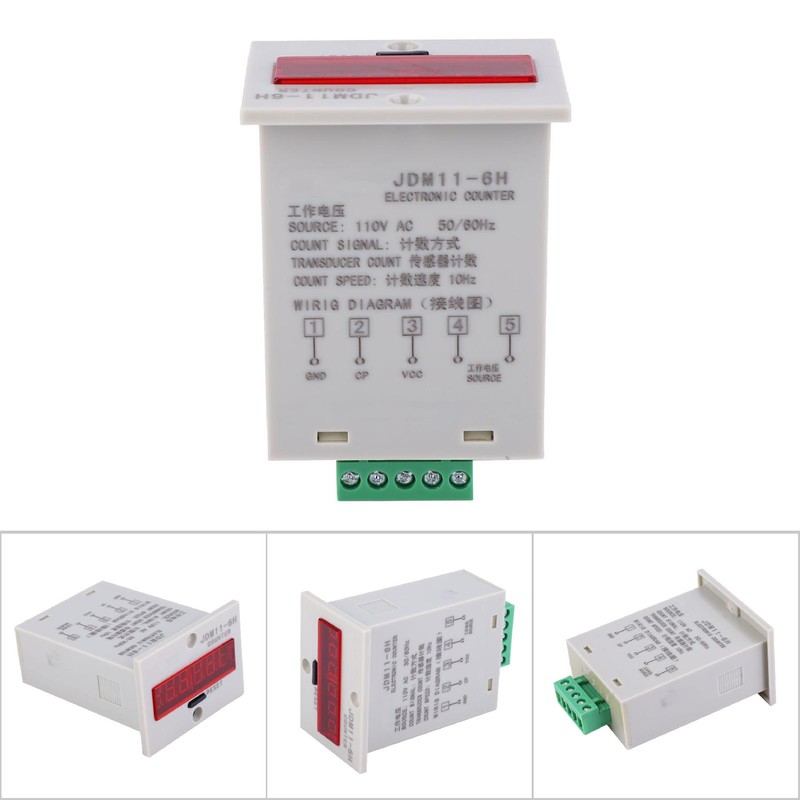 JDM11-6H Electronic Counter 6 Digits LED Digital Display Counter Relay