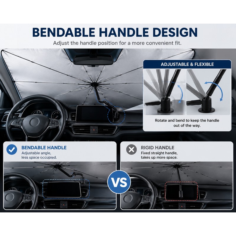Car Windshield Sun Shade Umbrella for Sun Protection – Foldable