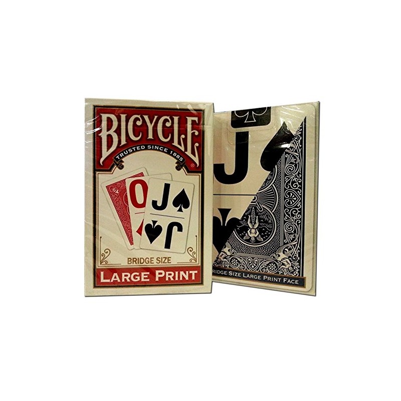 Bicycle Large Print Bridge Playing Cards 2 Decks -(1) Red,