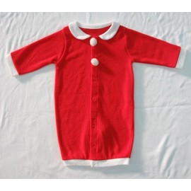 [川端縫製] 日本製 新生児 クリスマス サンタさん コスプレ 3点セット (コンビドレス+スタイ+帽子) サイズ50-70cm 衣装 サンタクロース クリスマス ベビー服 ツーウェイオール 50 60 70