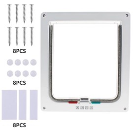 Cat Door,Cat door 4 Way Locking,Cat door for Upvc Door Activated,Cat Door for Glass Doors,Cat Doors & Enclosures,for Interior Exterior Door, Window, Wall(SIZE:6.18x6.3inch)