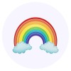 24 x 40mm Round 'Cute Rainbow' Stickers (SK00070073)