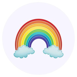 24 x 40mm Round 'Cute Rainbow' Stickers (SK00070073)